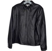 Pendleton Black Leather Jacket with Studs