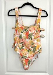 Hurley Tropical Floral Leaf One Piece Swimsuit Size Medium