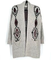 Debut | Tribal Aztec Open Cardigan Sweater Small