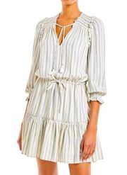 Paige Kaylyn Stripped  Long Sleeve Elastic Drawstring Waist Ruffle Hem Dress