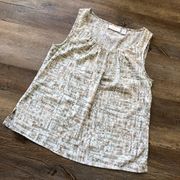 Chico’s cream/green/brown pattern tank size small.