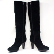 Aquatalia Women's Ramar Genuine Suede High Heel Buckle Knee-High Boots Shoes 10