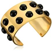 💕TRINA TURK💕 Resin Neo Goth Cab Set Cuff Bracelet Gold Brass Stones NWT