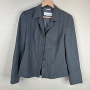 Max Mara Women's Wool Blend Blazer Jacket Long Sleeve Gray Size 10