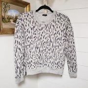 Rails Marlow Grey Abstract Cheetah Zip Pullover Sweatshirt XS