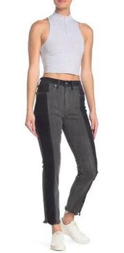 Evelyn Patchwork Straight Leg Jeans