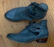 Dark Gray Buckle Booties 1.25inch Heel Size 8