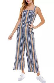 Macy’s Fishbowl Junior’s Button Trim Striped Jumpsuit