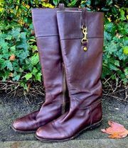 Coach 1941 brown leather boots gold hardware 10M