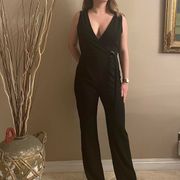 Black Low Cut Jumpsuit By Timing