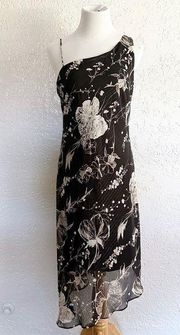 Asymmetrical vintage floral‎ dress size 11