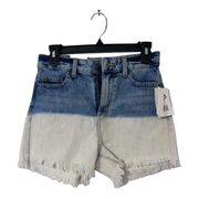 NWT True Craft Women Blue  White High Rise Waist Denim Cotton Shorts Size 1