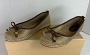 Meg Espadrille Canvas Gold/Brown 6.5