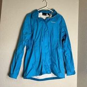 MARMOT Women’s Atomic Blue Vented Hooded Precip Rain Jacket Size Small