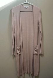 Spiritual Gangster Long Sleeve Ribbed Open Front Long Cardigan size Medium