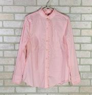 Vineyard Vines Pink Gingham Ruffle Front Long Sleeve Button Down Shirt Size 8