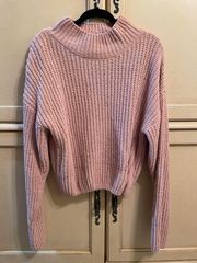 Pink Mock Neck Sweater