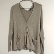 VINCE nwot rayon blend button taupe spring cardigan