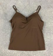 Energie Brown Molded Cup Tank Top Cami