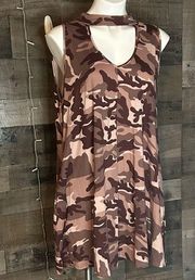 PINK CAMO CUT OUT MINI DRESS