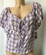 Plaid Summer Top, XL