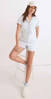Madewell Denim Relaxed Coverall Romper Size XXL Castleton Light Wash Pockets NWT