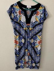 Laundry By Shelli Segal Sheath Floral Dress Cap Sleeve Stretchy