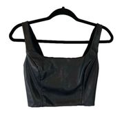 Peter Som Collective Faux Leather Top Black size 2