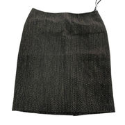 Jones New York Skirt Womens 8 Petite Black Wool Blend Metallic Textured Pencil