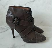 GIVENCHY Leather Military Heels Ankle Boots Size 37/7