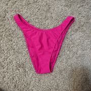 Neon Pink High Leg Bikini Bottoms Large