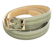 Calvin Klein Lizard Grain Leather Belt Mint Green Medium