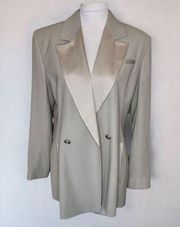 Vintage Blazer Doncaster Gray Wool With Rhinestone Buttons