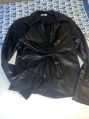 Faux Leather Shirt