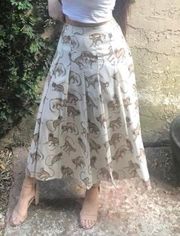 Printed Tea Length Skirt