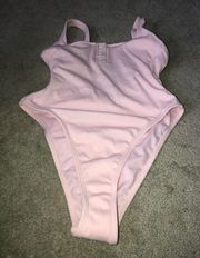 Target Ribbed Henley One Piece Swimsuit XS Pink