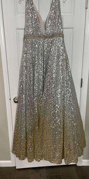 silver prom dress