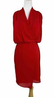 Adelyn Rae Red Fit Flare Dress Small Asymmetrical Sleeveless Womens