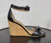 Marc by Marc Jacobs Logo Disc Womens Sandals Size 9 Black Cork Leather Wedge