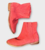 Joie Pinyon Red Suede Western Slouchy Boots