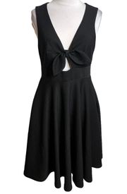 Anthropologie Hutch bow cut out black mini dress Sz S