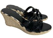 Burberry Leather Logo Nova Check Print Espadrille Wedge Sandals Size 40