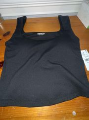 Black Square Neck Tank Top