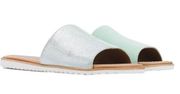 Sorel Vivid Mint Metallic Ella Suede Slide
-Women, New in Box