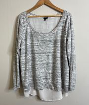 Gray Sweater Gray Lace Up Pullover