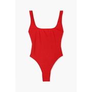 Boohoo Square Neck One Piece Red Swimsuit Size 10