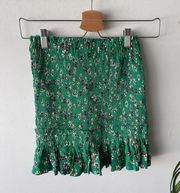 Fab'rik Green Smocked Floral Boho Top/Skirt