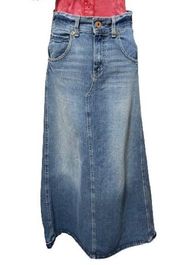 Levi Strauss Distressed Jean Maxi Skirt Size 5