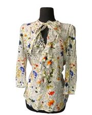 Nanette lepore Floral Ruffle Blouse