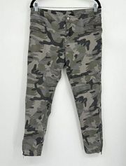 Umgee Green Camo Ankle Zip Moto Skinny Jeans Size Large L